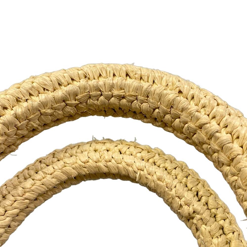Saint Laurent PARIS Baby Downtown Cavas Handbag 436834 Beige Cream Raffia - Picture 10 of 15